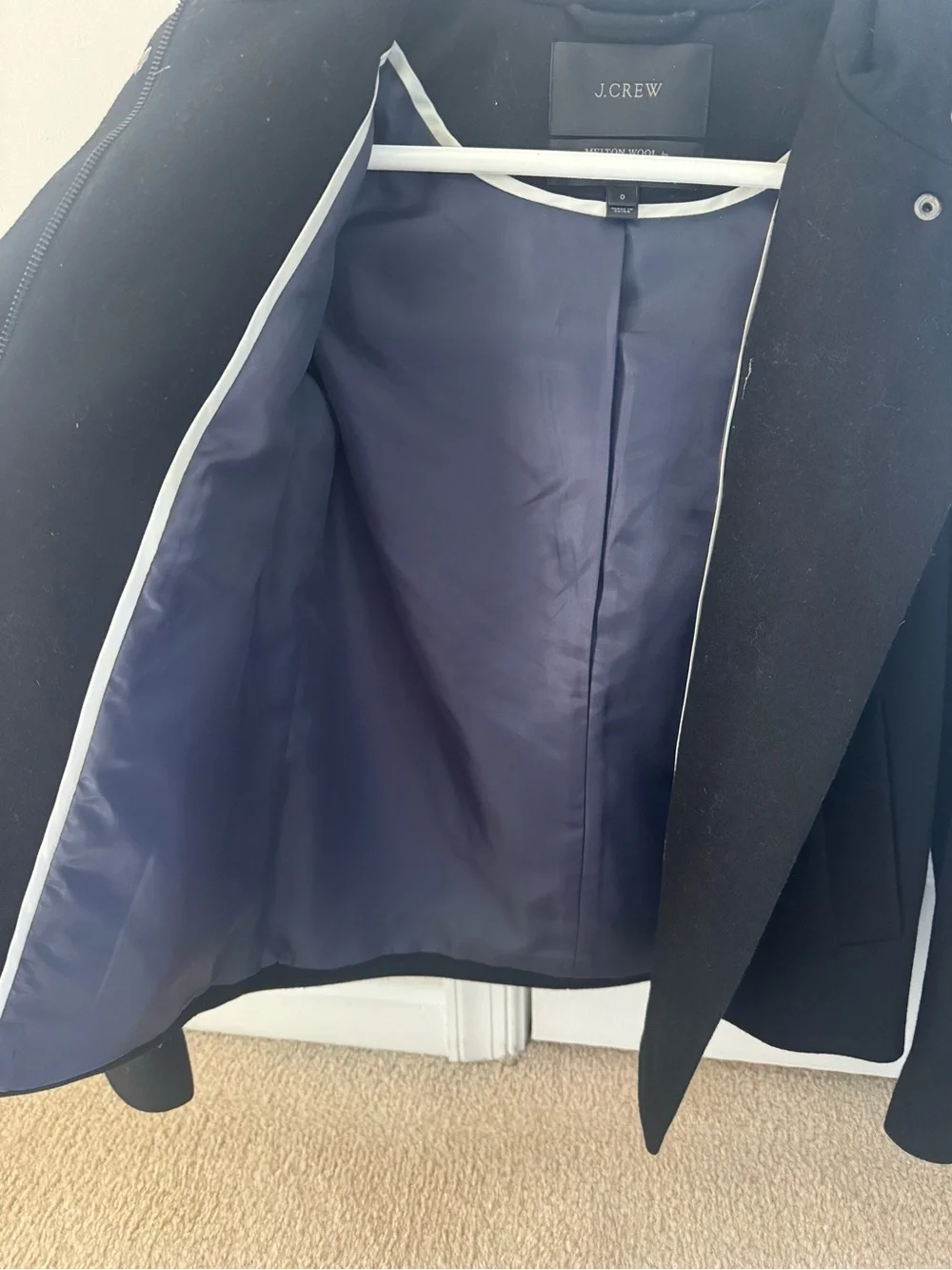 J. Crew Black Melton Wool Coat